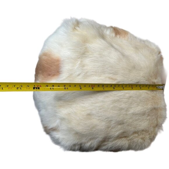 Real Rabbit Fur Pillow Square Shape Sofa Throw Pillow Decor Made USA Cream Ivory - Picture 3 of 6